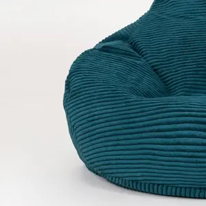 icon Dalton Corduroy Bean Bag Chair & Pouffe Teal Green Recliner Bean Bags