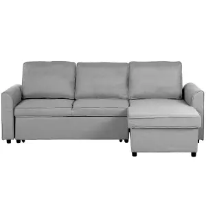 Left-Hand Corner Sofa NESNA Light Grey Fabric Left Hand