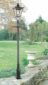 IP23 1 Bulb Lamp Post Driveway Garden Outside Black LED E27 200W