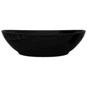 Luxury Ceramic Basin Oval-shaped Sink Black 40 x 33 cm