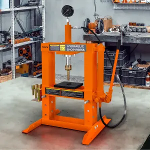 Hydraulic Shop Press 10 Ton Tonne Bench Mount Pressure Gauge Workshop Garage