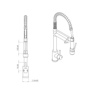 Liquida GR264MB Black Kitchen Mixer Tap With Swivel Spout And Directional Spray