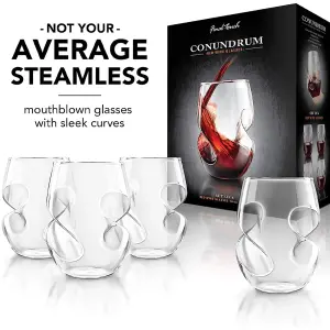 Original Products Final Touch Conundrum Red Wine Glasses 473ml Set of 4 Clear