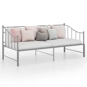 Berkfield Pull-out Sofa Bed Frame Grey Metal 90x200 cm