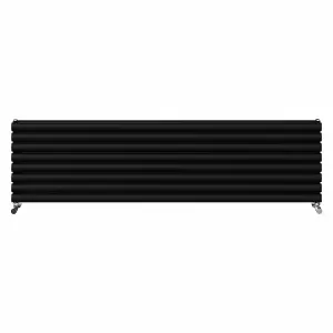 Right Radiators 1800x472 mm Horizontal Vertical Oval Column Radiator Double Panel Rads Black