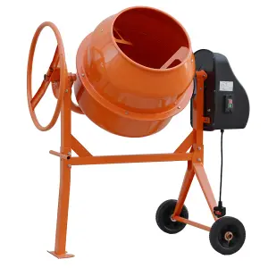 550W 220V Cement Mixer 140 L Electric Portable Cement Concrete Mixer with Wheels,Orange