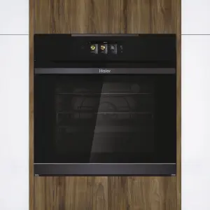 Haier Series 4 HWO60SM5T9BH Built-in Pyrolytic Single Pyrolytic Oven - Gloss black