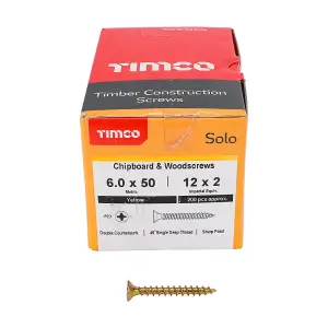 TIMCO Solo Countersunk Gold Woodscrews - 6.0 x 50 (200pcs)