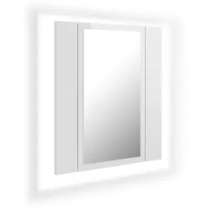 Berkfield LED Bathroom Mirror Cabinet High Gloss White 40x12x45 cm