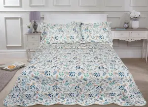 Emma Barclay Fernley Bedspread Throwover Set Soft Touch Microfibre Floral Green King