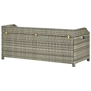 Berkfield Garden Storage Bench 120 cm Poly Rattan Grey