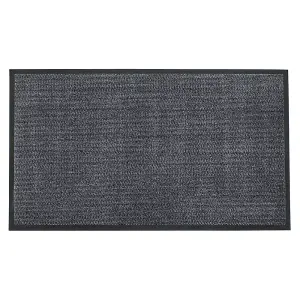 JVL Heavy Duty Barrier Anti-slip Door Mat, 80x120cm, Blue/Black