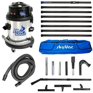 SkyVac Atom Sonic Gutter Vacuum Clamped 8 Pole Package (12m/40ft heights)