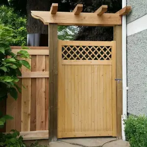 Garden Gate Outdoor Door Wooden Fence Gate with Latch H 180 cm