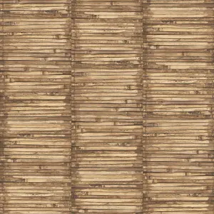 Galerie Global Fusion Bronze Brown Bamboo Smooth Wallpaper