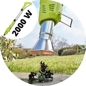 Electric Weed Burner & Killer 2000W Driveway Party Stick Patio & Garden Slab 230V with Nozzles & BBQ Lighter