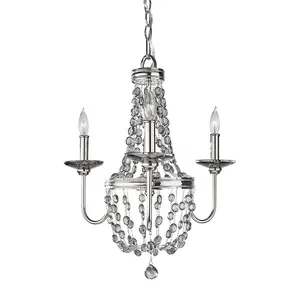 Elstead Malia Chandelier 3 Light Polished Nickel Finish, E14