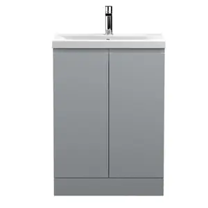 610mm Free-standing Single Vanity Unit Grey