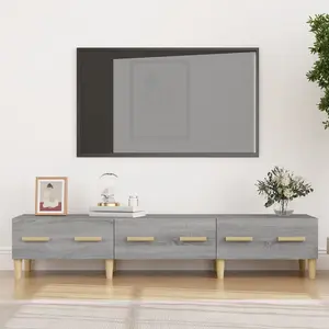 vidaXL TV Cabinet Grey Sonoma 150x34.5x30 cm Engineered Wood