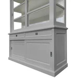 Stiles Display Cabinet Light Grey