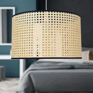 First Choice Lighting Woven 40cm Wicker Easy Fit Pendant Shade