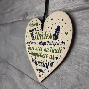 Red Ocean Handmade Uncle Birthday Gifts Presents Wooden Heart Plaque Keepsake Christmas Uncle Gifts