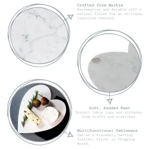 Argon Tableware - Heart Marble Chopping Board - 23 x 27cm