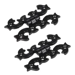 Hammer & Tongs Ornate Cabinet Hinge - H95mm - Black - Pack of 2