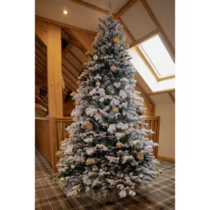 7.5ft Snowy Sheffield Spruce Artificial Christmas Tree with 700 Warm White LEDs 7.5ft