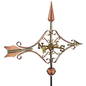 Cottage Victorian Arrow Copper Weathervane - H59 x W54 x L28 cm