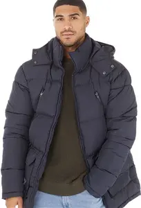 French Connection Mens Zip Puffer Jacket Marine - Size M