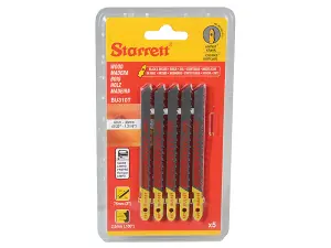 Starrett BU310T-5 Wood Cutting Jigsaw Blades 10tpi - 75 x 7.5 x 1.3mm - Pack of 5