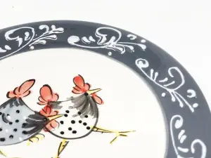 Farmhouse Hand Painted Ceramic Kitchen Dining Set of 2 Side Plates (Diam) 19cm