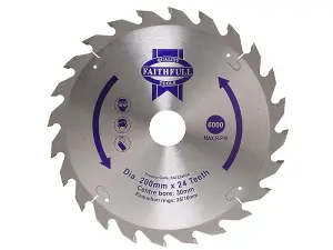 Faithfull FAIZ20024 TCT Circular Saw Blade 200 x 30mm x 24T POS FAIZ20024