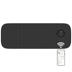 MYLEK Overdoor Black Air Curtain Heater Fan 2000W, Smart WIFI App Or Remote Control 2kw