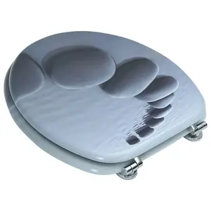 WC Toilet Seat MDF Lid Stones Design