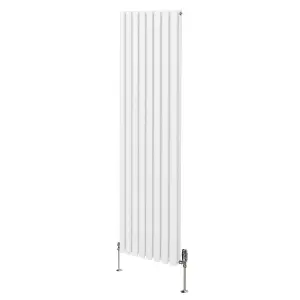 Oval Column Radiator & Valves - 1800mm x 480mm - White