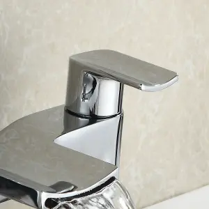 Nes Home Galaxy Deck Mounted Solid Brass Waterfall Bath Filler Mixer Tap Chrome