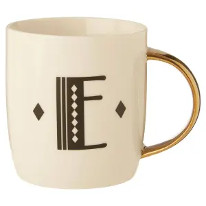 Maison by Premier Mimo Diamond Deco E Letter Monogram Mug