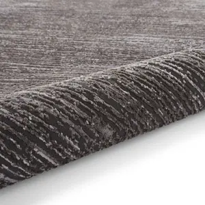 Charcoal Optical 3D Washable Modern Abstract Dining Room Bedroom & Living Room Rug-160cm x 230cm