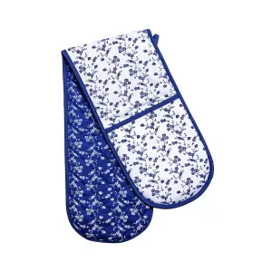 Maison by Premier Blue Rose Double Oven Glove