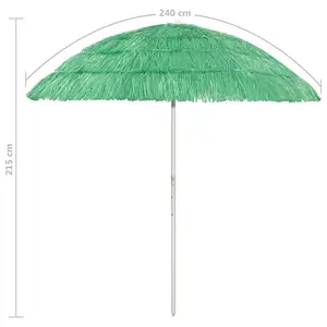 Berkfield Hawaii Beach Umbrella Green 240 cm