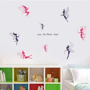 Walplus Wall Sticker Decal Wall Art Delux Fairies Art Decorations Home Bedroom Kids Sticker PVC Purple,Pink