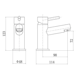 Rinse Bathrooms Modern Mini Cloakroom Mono Basin Tap Mixers Bathroom Sink Tap Chrome Single Lever Hot and Cold Mixer