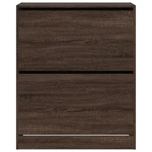 Shoe Cabinet Brown Oak 80x34x96.5 cm Engineered Wood