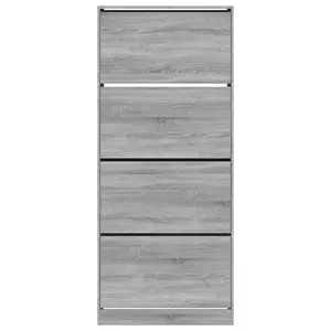 Berkfield Shoe Cabinet with 4 Flip-Drawers Grey Sonoma 80x34x187.5 cm