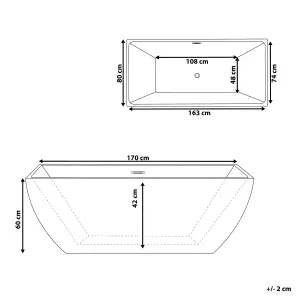 Freestanding Bath 1700 x 800 mm White CABRUNA