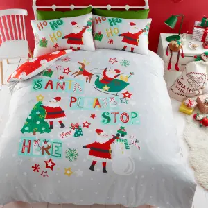 Santa Please Stop Here Glow in the Dark Duvet Cover Set