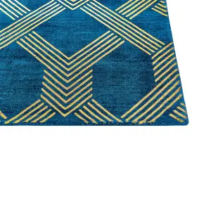 Viscose Rug 140 x 200 cm Blue VEKSE