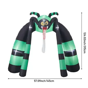 10ft Halloween Inflatables Outdoor Decorations, Angry Spider Archway Inflatable with Build-In LED for Yard Party Holiday